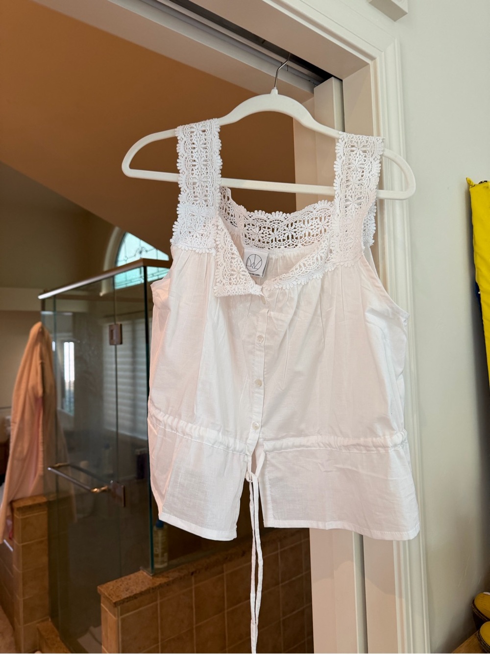 Laneway the label Crochet-Trim Button Front Women's Tank Top